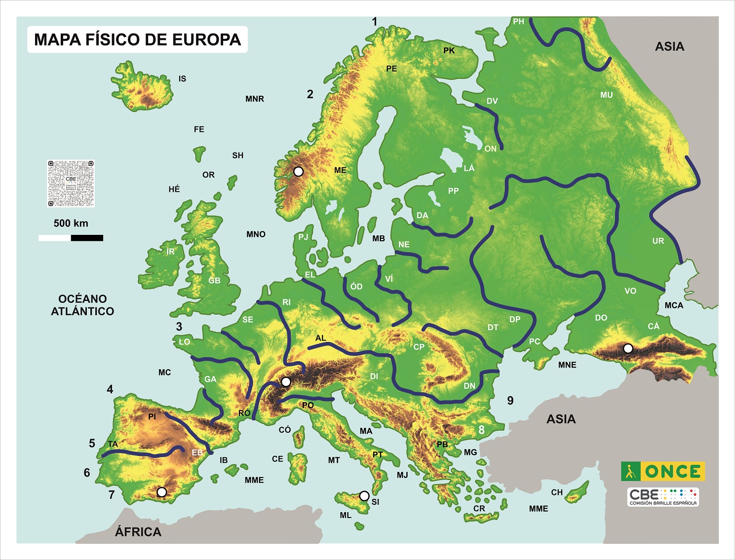 Mapa Político de Europa: Países y Capitales - Web de ONCE