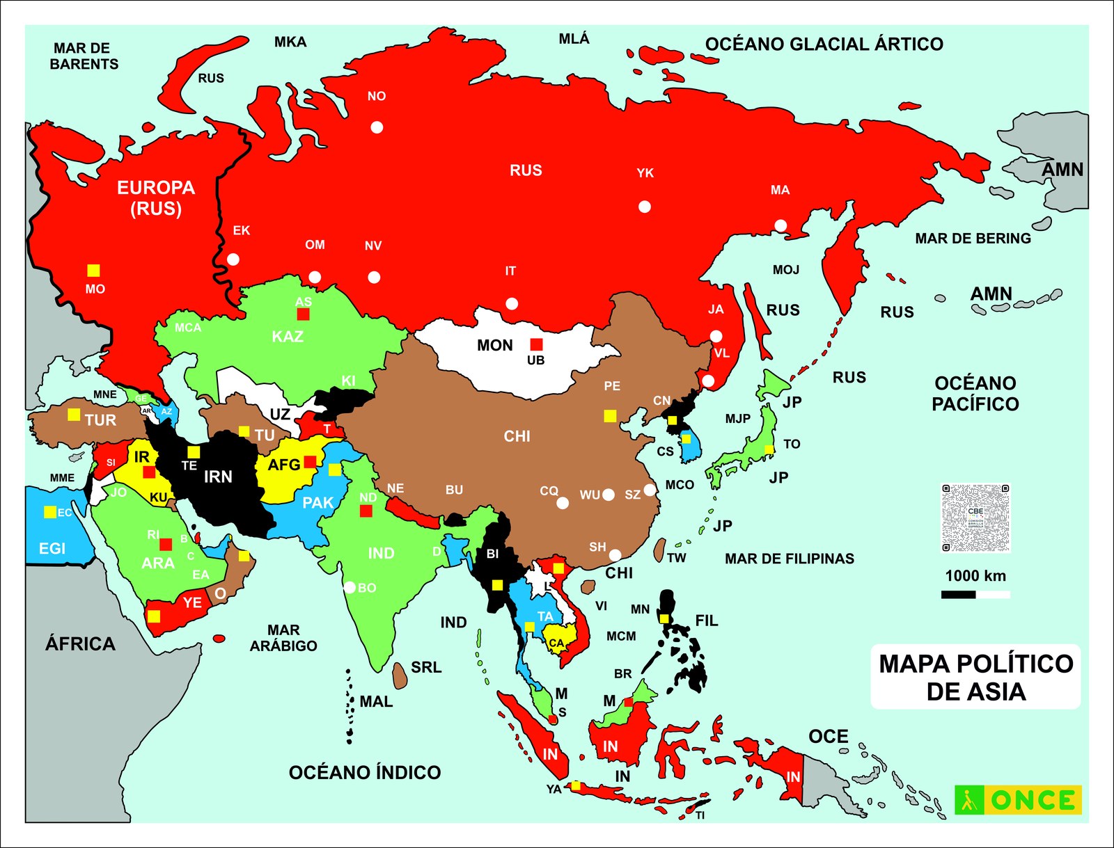 Mapa político de Asia Mapa político de Asia