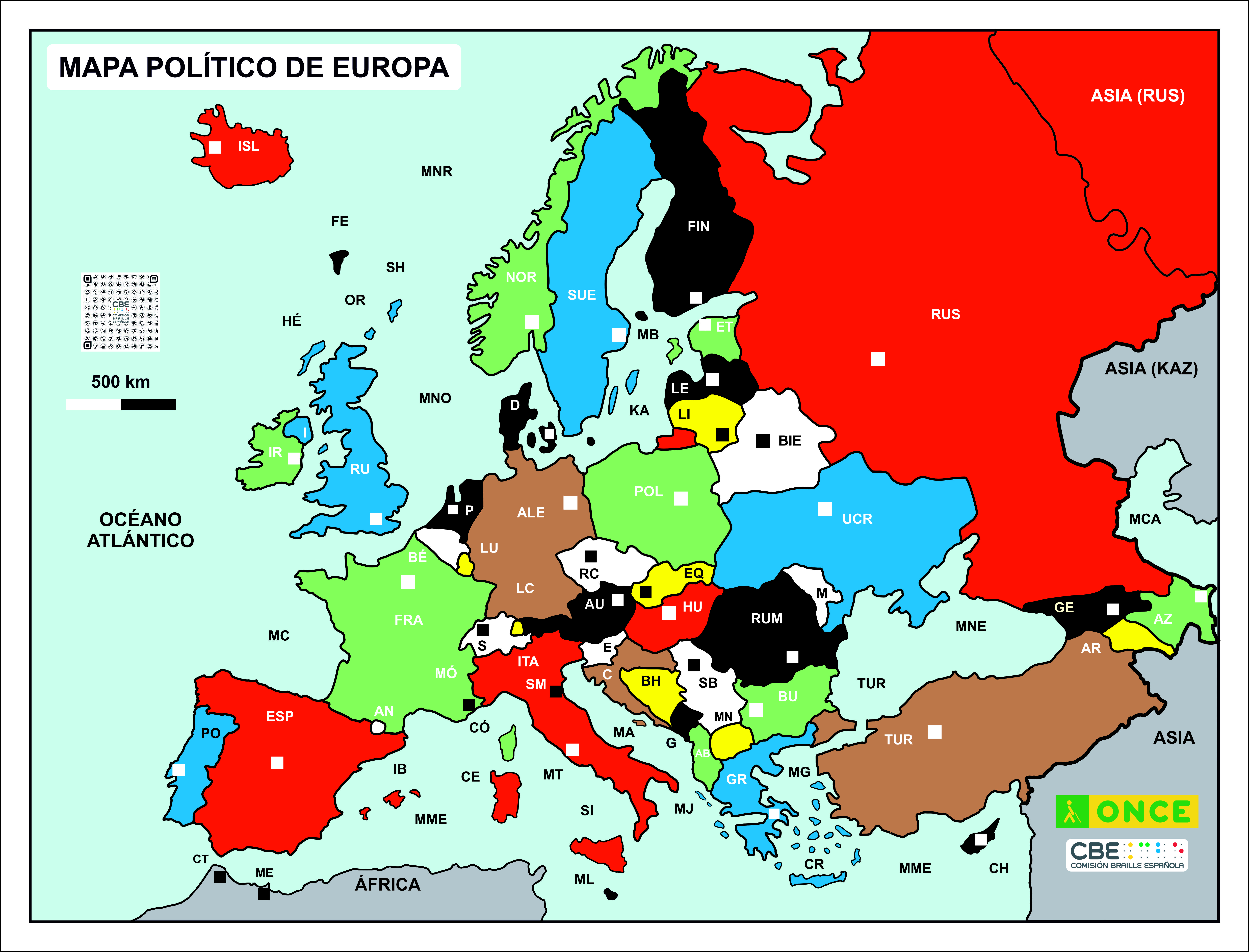 Mapa político de Europa Mapa político de Europa