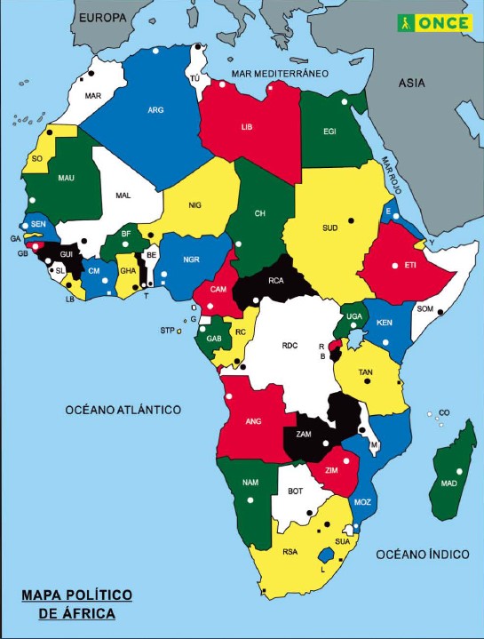 Mapa Político de África: Países y Capitales - Web de ONCE