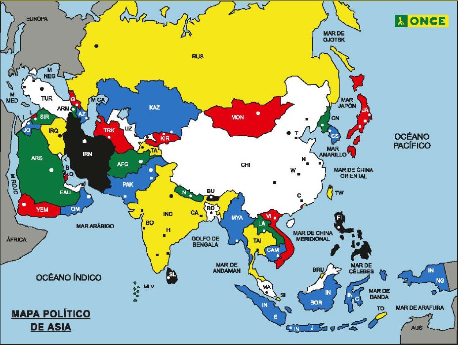 Dentro De Poco Una Noche Cáncer Mapa Político De Asia Con Capitales