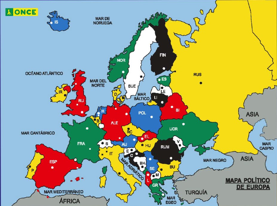 botón jugar Júnior Mapa Político de Europa: Países y Capitales - Web de ONCE
