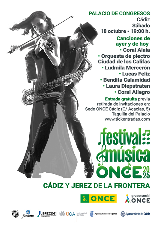 Cartel concierto "Canciones de ayer y de hoy" en Palacio de Congresos de Cádiz, el 18 de octubre a las 19:00 horas.