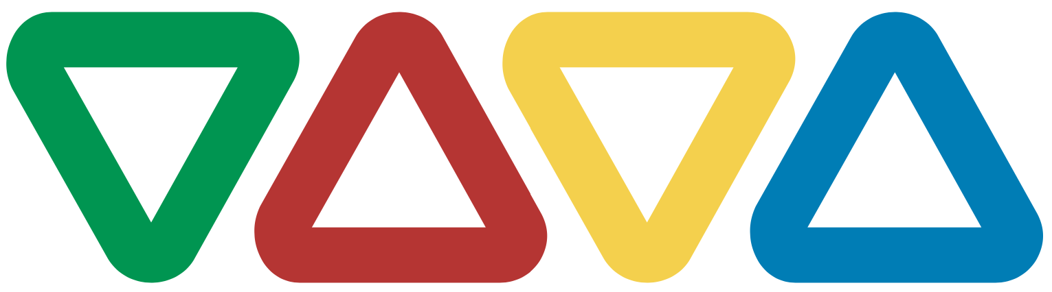 Triángulos de colores del logo de Tifloinnova 2022